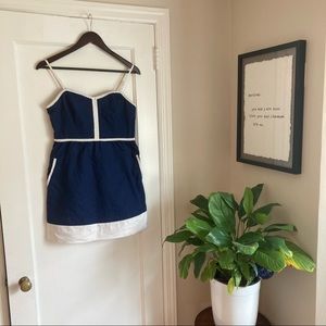 Urban Outfitters Navy & White Mini Sun Dress